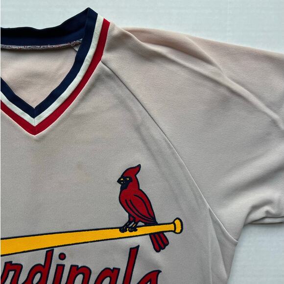 True Vintage St Louis Cardinals Sand Knit Medalist USA Made Baseball Jersey Gray - Picture 8 of 12